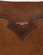 Zadig&Voltaire шопинг чанта дамска от велур JANE кафява LWBA04368