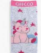 Chicco 1-Pair Girls Unicorn Socks Grey/Pink