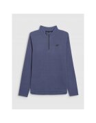 4F Hanorac sport fleece termoactiv bleumarin pentru barbati guler inalt croiala slim Тъмносин