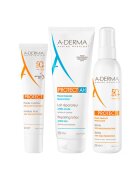 A-Derma Пакет Protect – Невидим слънцезащитен флуид SPF 50+ - 40 мл + Слънцезащитен спрей SPF 50+ - 200 мл + Възстановяващ лосион за след слънце Protect AH - 250 мл