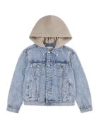 Abercrombie  Fitch Дънково яке с дизайн 2 в 1 - Светлосин меланж/Сиво-бежов