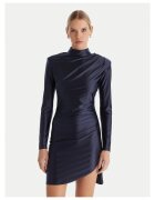 Access fashion Дамска коктейлна рокля тъмносиня - лека материя