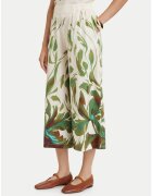 Access fashion Дамски панталони тип кюлоти - бежово-зелени - широка кройка - памук