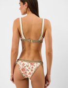 Accessorize London Флорален подплатен сутиен с бляскави частици Слонова кост/Античен бронз