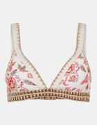 Accessorize London Флорален подплатен сутиен с бляскави частици Слонова кост/Античен бронз