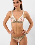 Accessorize London Флорално долнище на бански Античен бронз/Крем