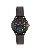 adidas Дамски часовник EDITION THREE ICON SMALL - черна силиконова каишка - черен корпус от неръждаема стомана - 36x8 мм