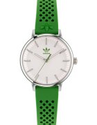 adidas Дамски часовник неръждаема стомана - силиконова каишка - 32x7.5mm - сребрист