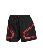adidas Дамски спортни шорти - полиестер - черно/червено