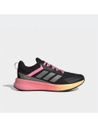 adidas Детски спортни обувки FortaRun 4.0 J - Core Black / Grey Six / Clear Pink - текстил - Cloudfoam омекотяване