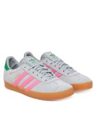 adidas Детски спортни обувки - Halo Silver / Lucid Pink / Green - естествена кожа - унисекс