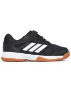 adidas детски спортни обувки от синтетичен материал с велкро и връзки - черно/бяло
