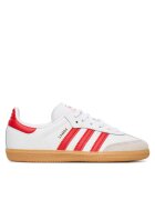 adidas Детски спортни обувки - Samba OG C - еко кожа - бял/червен/кафяв
