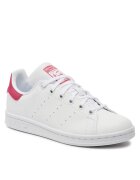 adidas Детски спортни обувки - Stan Smith J - еко кожа - бял/розов -