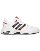 adidas маратонки от екологична кожа с дебела подметка и 3 черни ленти с червени акценти -