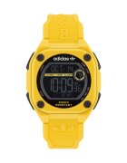 adidas Мъжки часовник CITY TECH TWO - 45 мм - жълт - каишка от смола - водоустойчив 10 ATM