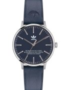 adidas Мъжки часовник CODE ONE - тъмносин/сребрист - силиконова каишка - водоустойчив 5 ATM