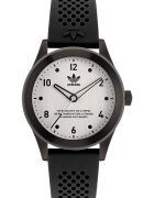 adidas Мъжки часовник CODE THREE - силиконова каишка - корпус от неръждаема стомана - черен - аналогов - водоустойчив 5 ATM