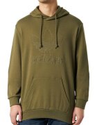 adidas Мъжки суитшърт - с качулка - каки - памук -