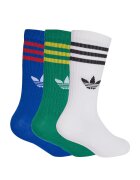 adidas Originals Дълги чорапи - 3 чифта Бял/Зелен/Син