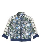 adidas Originals Флорално спортно яке Firebird с цип Бял/Зелен/Индигово синьо