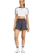 adidas Originals Къс панталон с висока талия Бял/Антрацитно сиво