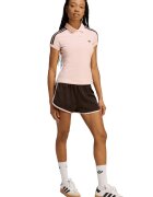 adidas Originals Къс свободен панталон с лого Кафяв/Прашно розово
