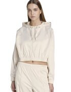adidas Originals Късо худи с цип и връзка - Крем