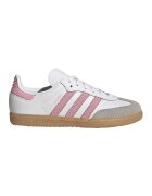 adidas Originals Кожени спортни обувки Samba OG с велур - Светло сив/Пастелнорозов/Мръснобял
