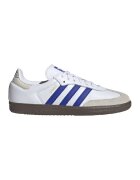 adidas Originals Кожени спортни обувки Samba с велур - Бял/Светло сив/Кралско Синьо
