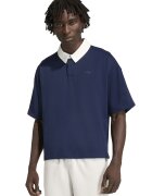 adidas Originals Памучна тениска Premium Essentials с яка - Бял/Ултрамарин синьо
