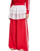 adidas Originals Панталон с широк крачол и набирания - Червен/Бял
