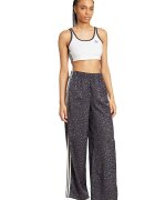 adidas Originals Разкорен панталон с висока талия Бял/Черен/Tъмносив