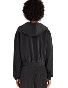 adidas Originals Рипсено худи с цип и джобове - Черен