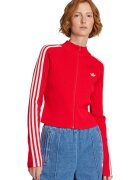 adidas Originals Слим жилетка с цип - Бял/Аленочервен