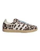 adidas Originals Спортни обувки Samba от кожа с косъм с десен - Слонова кост/Кафяв