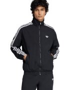 adidas Originals Суитшърт Firebird с цип и еластични краища - Бял/Черен