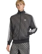 adidas Originals Суитшърт Firebird с цип и лого - Черен/Tъмносив