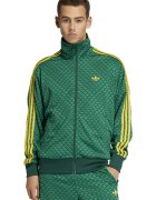 adidas Originals Суитшърт Firebird с цип и лого Зелен/Жълт