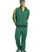adidas Originals Суитшърт Firebird с цип и лого Зелен/Жълт