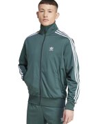 adidas Originals Суитшърт Firebird с цип и висока яка - Бял/Аква зелено