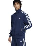 adidas Originals Суитшърт Firebird с цип и висока яка - Бял/Тъмносин