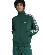 adidas Originals Суитшърт Firebird с цип и висока яка - Бял/Тъмнозелен