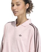 adidas Originals Суитшърт от плюш с остра яка Тъмнокафяв/Пастелнорозов