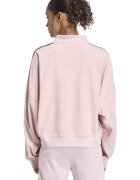 adidas Originals Суитшърт от плюш с остра яка Тъмнокафяв/Пастелнорозов