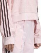 adidas Originals Суитшърт от плюш с остра яка Тъмнокафяв/Пастелнорозов