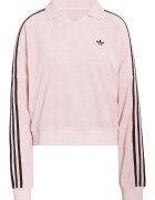 adidas Originals Суитшърт от плюш с остра яка Тъмнокафяв/Пастелнорозов