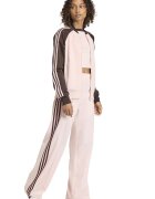 adidas Originals Суитшърт с памук с цип Тъмнокафяв/Бледо розово