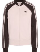 adidas Originals Суитшърт с памук с цип Тъмнокафяв/Бледо розово