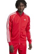 adidas Originals Суитшърт с цип и лого - Аленочервен